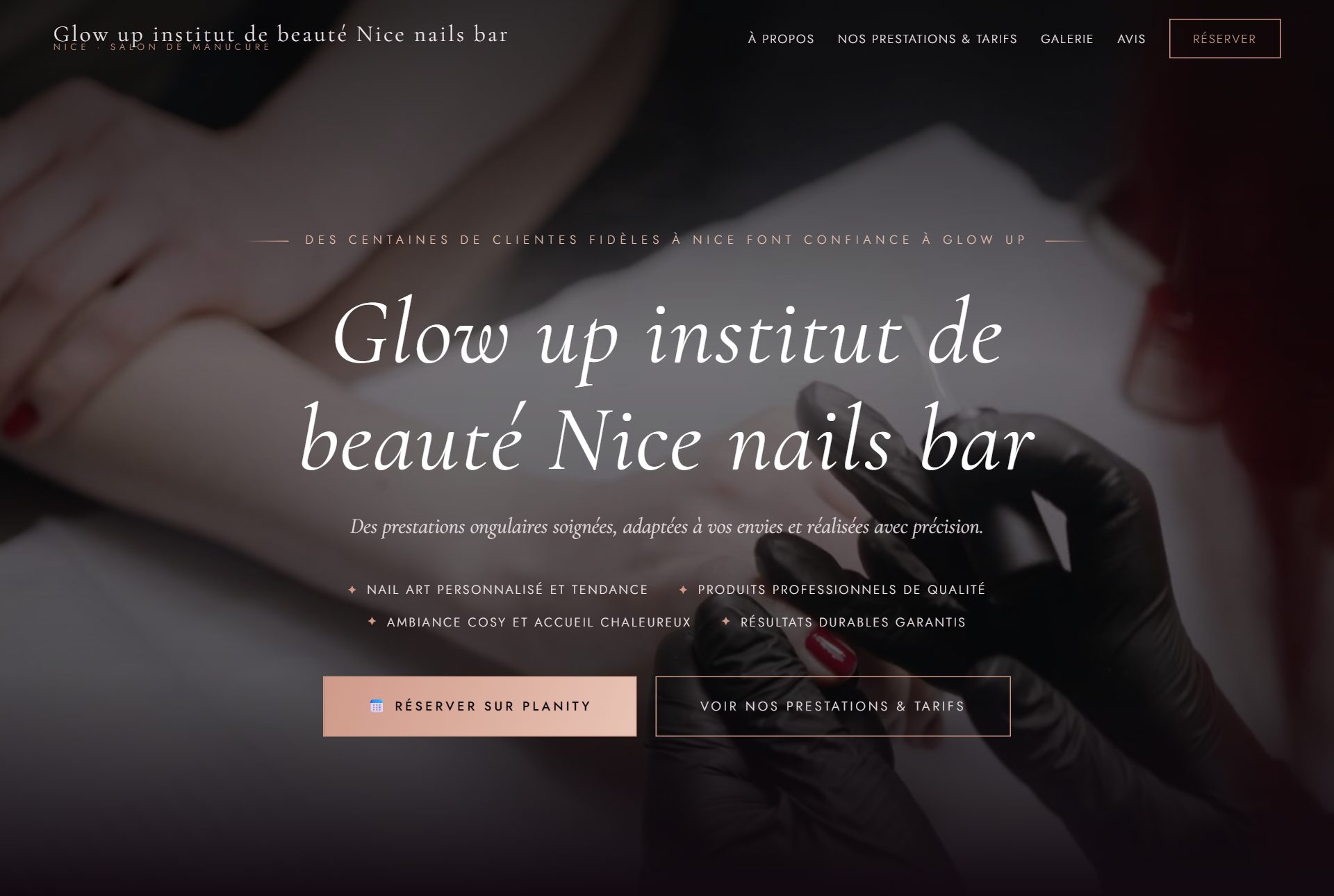 Site DroppyPage d'un institut de beauté
