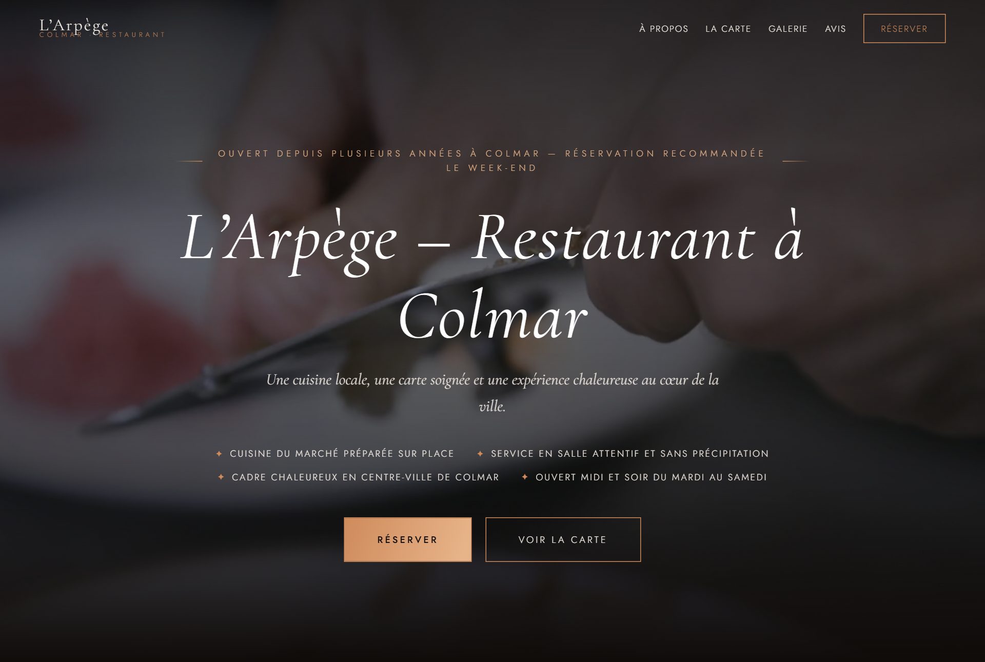 Site DroppyPage d'un restaurant